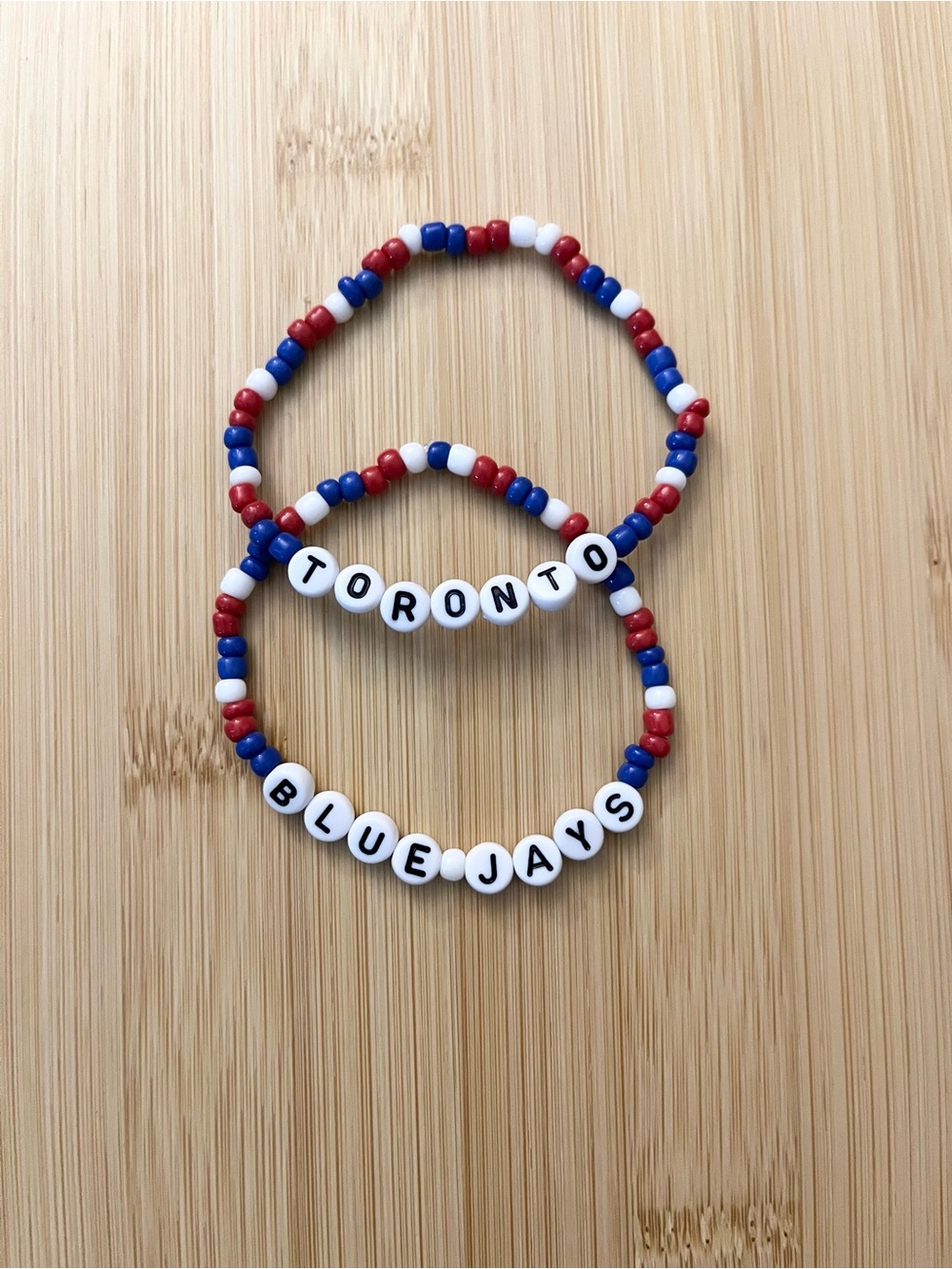 Toronto Blue Jays Beaded Name Bracelets - Red, White & Blue